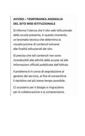 TEMPORANEA ANOMALIA SITO WEB