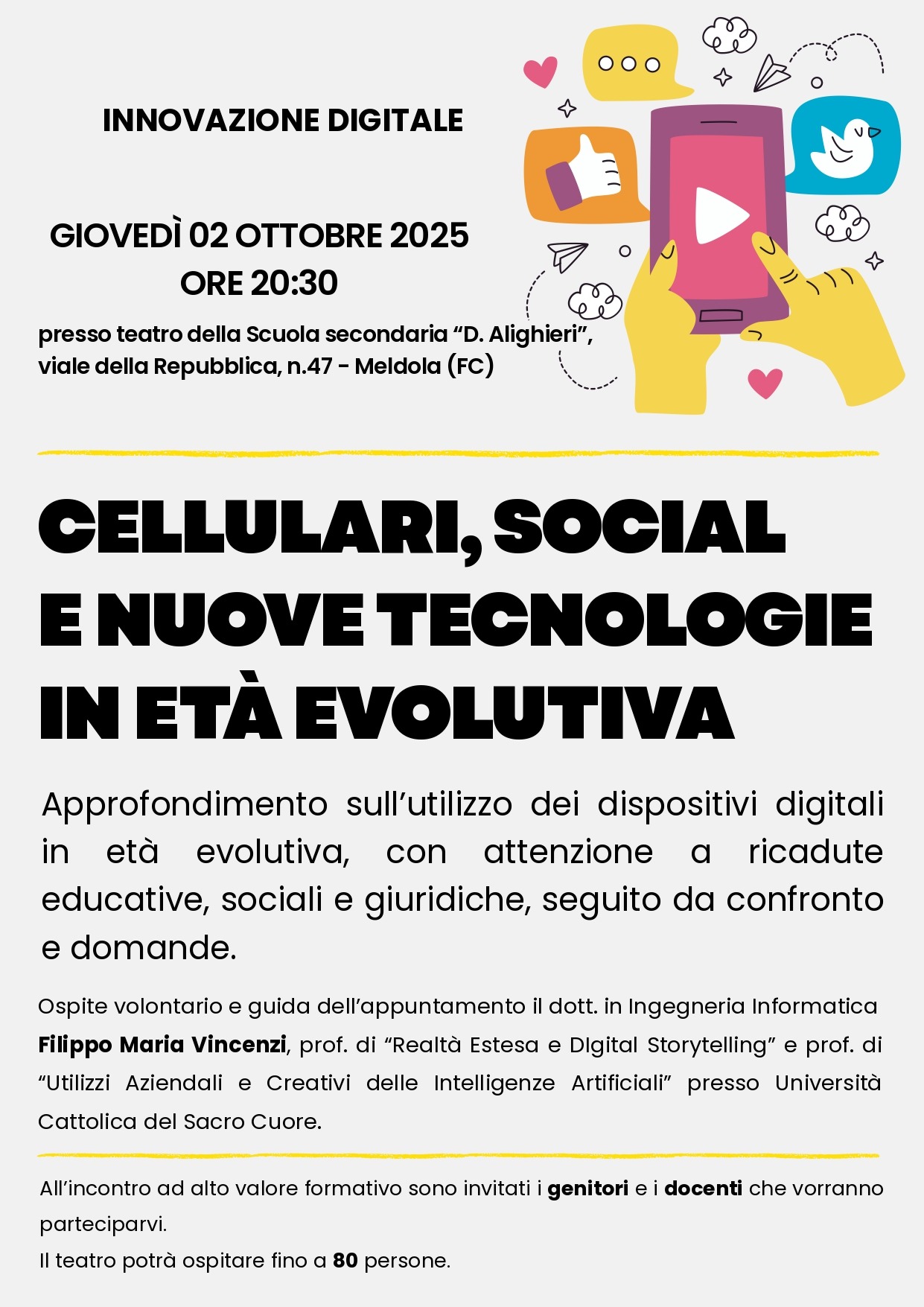 CELLULARI, SOCIAL E NUOVE TECNOLOGIE IN ETÀ EVOLUTIVA – GIOVEDI’ 2 OTTOBRE 2025